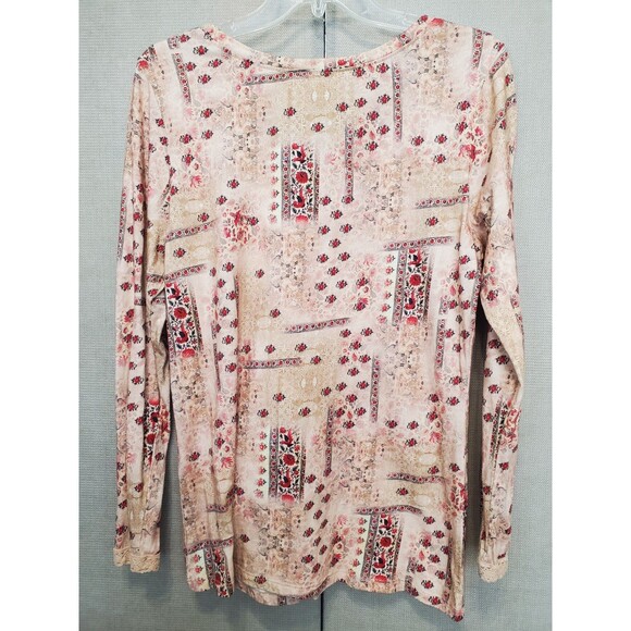 Sundance Cotton Blend Embroidered Lace Cuff Scoop Neck Top Size Medium Boho - Picture 5 of 6